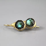 Labradorite Wire Wrapped Earrings