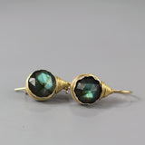 Labradorite Wire Wrapped Earrings