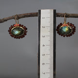 Faceted Labradorite Mandala Earrings