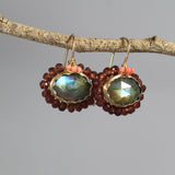 Faceted Labradorite Mandala Earrings