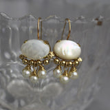 Bridal Pearl Earrings, Small Dangle Earrings, Wedding Earrings, Oval Earrings, White Wedding Earrings, Mothers Day Gift, Pearl Drop Earrings