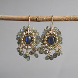 Labradorite Statement Earrings, Labradorite Cherkes Earrings, Bridal Earrings, Wedding Jewelry, Gemstone Earrings, Bridal Earrings, Gifts