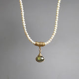 Wedding Bridal Necklace, Moonstone Statement Pendant Necklace, Unique Pearl Necklace, Mother of the Bride, Bridal Jewelry, Summer Wedding