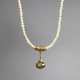 Pearl Wedding Necklace, Labradorite Statement Pendant Necklace, Bridal Pearl Necklace, Mother of the Bride, Bridal Jewelry, Chunky Necklace