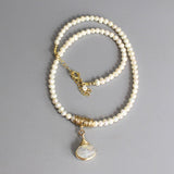 Wedding Bridal Necklace, Moonstone Statement Pendant Necklace, Unique Pearl Necklace, Mother of the Bride, Bridal Jewelry, Summer Wedding