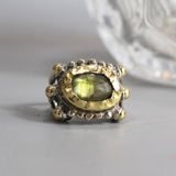 Labradorite Ring, 14K Gold Statement Ring, Mixed Metal Ring, Chunky Silver Ring, Labradorite Jewelry, Antique Style Ring, Engagement Ring