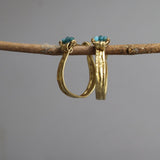 Apatite Hoop Earrings, Hoop Earrings, Bohemian Earrings, Summer Weddings, Apatite Hoops, Gift for Mom, Blue Hoop Earrings