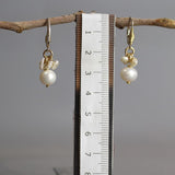 Dainty Pearl Earrings, Wedding Earrings, Pearl Dangle Earrings, Pearl Jewelry, Pearl Cluster Earrings, Drop Earrings, Gift for Her