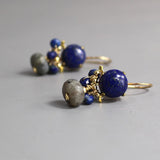 Blue Lapis Earrings, Labradorite Drop Earrings, Gemstone Earrings, Petite Earrings, Small Drop Earrings, Rich Blue Earrings, Gift for Her