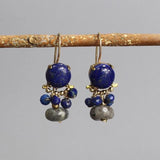 Blue Lapis Earrings, Labradorite Drop Earrings, Gemstone Earrings, Petite Earrings, Small Drop Earrings, Rich Blue Earrings, Gift for Her