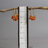 Carnelian Hoop Earrings, Large Cluster Earrings, Wire Wrap Hoops, Orange Carnelian Earrings, Dangle Hoops, Gemstone Hoop Earrings