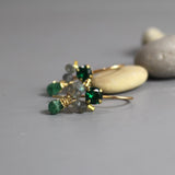 Petite Gemstone Earrings, Ting Earrings, Green Earrings, Multi Stone Earrings, Boho Earrings, Labradorite Earrings, Aventurine Earrings