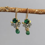 Petite Gemstone Earrings, Ting Earrings, Green Earrings, Multi Stone Earrings, Boho Earrings, Labradorite Earrings, Aventurine Earrings