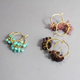Amazonite Hoop Earrings, Bouquet Earrings, Wire Wrap Hoops, Unique Gold Filled Earrings, Gemstone Hoop Earrings, Light Blue Hoops, Gift Idea