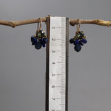 Dark Blue Earrings, Small Dangle Earrings, Lapis Earrings, Cluster Bee Earrings, Bridesmaid Earrings, Gift for Women