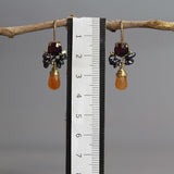 Autumn Earrings, Unique Gemstone Earrings, Burgundy Earrings, Carnelian Drop Earrings, Small Dangle Earrings, Elegant Earrings