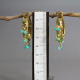 Medium Gemstone Hoops, Hammered Hoop Earrings, Amazonite Hoop Earrings, Gemstone Hoop Earrings, Jade Hoop Earrings, Statement Hoop Earrings