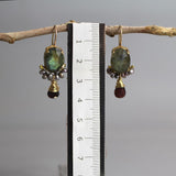 Statement Labradorite Earrings, Garnet Drop Earrings, Unique Earrings, Winter Jewelry, Grey Pearl Earrings, Gemstone Earrings, Multi Stone