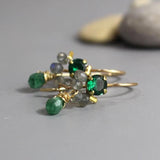 Petite Gemstone Earrings, Ting Earrings, Green Earrings, Multi Stone Earrings, Boho Earrings, Labradorite Earrings, Aventurine Earrings