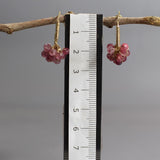Strawberry Quartz Hoop Earrings, Bouquet Earrings, Wire Wrap Hoops, Unique Gold Filled Earrings, Gemstone Hoop Earrings
