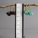 Amazonite Hoop Earrings, Bouquet Earrings, Wire Wrap Hoops, Unique Gold Filled Earrings, Gemstone Hoop Earrings, Light Blue Hoops, Gift Idea