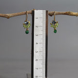 Dainty Green Earrings, Blue Zircon Earrings, Gold Filled Earrings, Peridot Earrings, Gift for Her, Tiny Drop Earrings, Aventurine