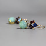 Unique Multi Stone Earrings, Statement Earrings, Blue Zircon Earrings, Amazonite Drop Earrings, Garnet Earrings, Boho Earrings, Handmade