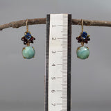 Unique Multi Stone Earrings, Statement Earrings, Blue Zircon Earrings, Amazonite Drop Earrings, Garnet Earrings, Boho Earrings, Handmade