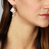 Faceted Moonstone Pearl Goddess Earrings