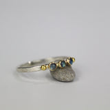 Silver Triple Labradorite Stacking Ring
