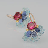 Pink Zircon Fan Earrings