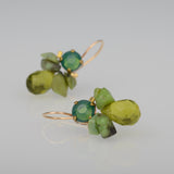 Green Swarovski Bee Earrings in Copper
