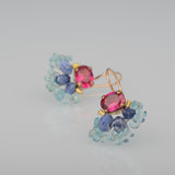 Pink Zircon Fan Earrings