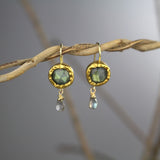 Solid Gold Labradorite Drop Earrings
