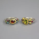 Gold Silver Garnet Caterina Ring