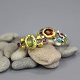 Gold Silver Garnet Caterina Ring