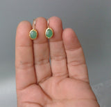 Solid Gold Aventurine Earrings