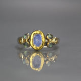 Gold Moonstone Labradorite Helena Ring