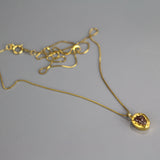 Raw Brown Diamond 24K Gold Necklace