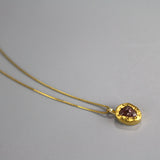 Raw Brown Diamond 24K Gold Necklace