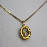 Rose Cut Diamond 24K Gold Necklace OOAK