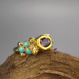 Solid Gold Amethyst Caterina Ring