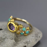 Solid Gold Amethyst Caterina Ring