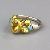 Solid Gold and Silver Citrine Helena Ring