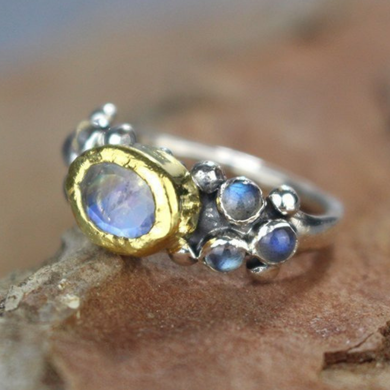 Rainbow Moonstone and Labradorite Caterina Ring Yifat Bareket