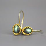 Solid Gold Labradorite Earrings
