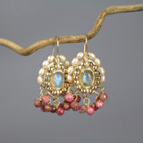 Labradorite Pearls Cherkes earrings