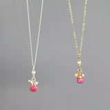 Minimalist Gemstone Drop Necklace