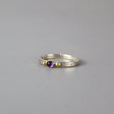 Amethyst Gold and Silver Ring - Size 6