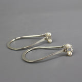 Silver Pearl Hoop Earrings